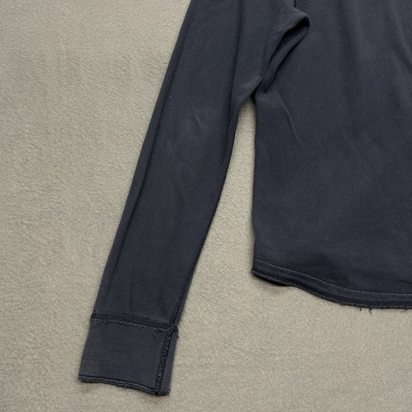 Y2K Abercrombie & Fitch Muscle Shirt Long Sleeve Mens M Navy Blue Distressed - Picture 13 of 15